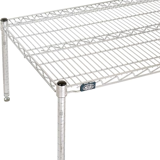 Nexel Commerical Wire Shelf Platform Dunnage Storage Rack, 24" x 36" x 14", Chrome