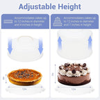 12 Inch Cake Carrier with Lid and Handle – Heavy-Duty Cake Container for Baking Events & Outdoor Trips | Adjustable Height,Portable Food Cake Carrier Storage Solution for Picnics & Camping
