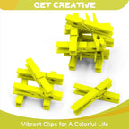 Colored Clothes Pins Wooden 100 Pack, Colored Clothespins Wood, Clothes Clips for Craft Classroom, 2.9 Inch, Yellow