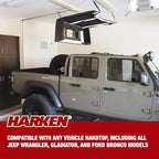 HARKEN - Truck Cap Overhead Garage Storage Hoist, Self-Leveling, Safe Anti-Drop System, Easy One-Person Operation, Smart Garage Organization - 7806