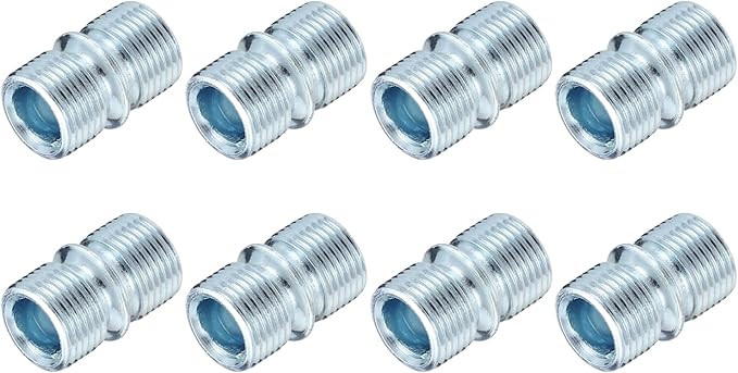 uxcell 8Pcs Metal Rack Connector, 0.83" x 0.5" Wire Shelving Poles Coarse Thread Connector Shelf Holder Connection for Storage Shelf Wire Shelving Unit Replacement Parts, Silver