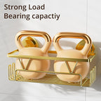 KEGII Suction Cup Shower Caddy – 3 Pack Suction Cup Shelf with Soap Holder & Hooks, Rustproof Stainless Steel Shower Organizer, Removable No Drilling Bathroom Storage Rack, Gold
