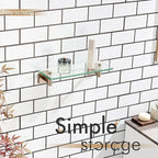 KOKOSIRI Wall Shelves Bathroom Hardware Glass Floating Shelf 12-Inch for Bedroom, Living Room, Kitchen, Hanging Rack Champagne Bronze B1105CPG-L12