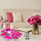 Welaxy Felt Desk Drawer Organizer Trays, 8-Piece Storage Bins for Jewelry, Office Supplies & Entryway Catchall (Hot pink)