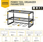 Spacecare Power Tool Organizer- Power Drill Tool Holder- Heavy Duty Tool Shelf & 1 Pack 3 Layers Tool Rack Cordless Drill Holder- Floating Tool Shelf Wall Mounted Tool Storage Rack for 4 Drill Holders