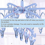 Foldable Drying Rack with 24 Clips for Drying Socks Lingerie Baby Clothes Drying Towels Rotatable Sock Drying Rack