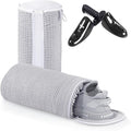 Shoe Laundry Bags for Washing Machine, Reusable Laundry Shoe Bag for Washer and Dryer, Fluffy Fibers 360° Wrap Around Cleaning, Adjustable Protective Shoe Trees - Home Dorm Travel, Gray