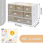 3 Tier Stackable Desk Organizer With 6 Drawers - Plastic Storage for Makeup and Desktop Organization (White)