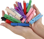 100Pcs Colored Wooden Clothespins, 2.9inch Clothes Pins for Crafts Clip Laundry, 10 Color Cheer Pins