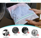 OTraki Mesh Laundry Bag for Delicates 12x16 inch Small Laundry Wash Bags for Washing Machine with Reinforced Zipper for Delicates Bra Socks Underwear, Don't Drying, Melting 140-176℉ White