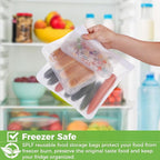 SPLF 6 Pack Dishwasher Safe Reusable Gallon Freezer Bags, BPA FREE Extra Thick Reusable Storage Bags Leakproof Silicone and Plastic Free for Marinate Meats, Cereal, Sandwich, Snack, Travel Items