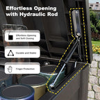 180 Gallon Outdoor Storage Box, Large Resin Deck Box for Patio Furniture Cushion Garden Tools, Waterproof and Lockable Design(Black)