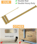 Paper Towel Holder Under Cabinet, 13Inch Self-Adhesive or Wall Paper Towel Holder for Kitchen, Bathroom, RV, Gold