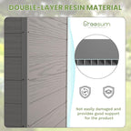 Greesum 6x4FT Plastic Outdoor Storage Shed with Floor, Resin Sheds with Lockable Double Door, Tool Sheds with Window and Vents, for Garden, Backyard, Patio, Dark Gray