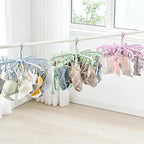 Foldable Drying Rack with 40 Clips for Drying Socks Lingerie Baby Clothes Drying Towels Rotatable Sock Drying Rack (Green)