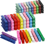60Pcs Colored Clothes Pins Wooden, Colored Clothespins for Crafts 2.9 Inch, Clothing Pins for Hanging Classroom