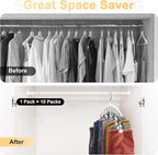 Legging Organizer for Closet, Metal Yoga Pants Hanger w/Rubber Coated 1 Pack w/10 Clips Hold 10 Leggings, Hangers Space Saving Hanging Closet Organizer for Closet Organizers and Storage-White
