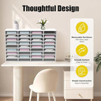 36 Compartments Literature Organizers, Office Mailbox with Adjustable Shelves+Gloves, Paper Storage Cabinet for Office, Home, Classroom