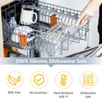 Tomorotec Adjustable Over-The-Sink Kitchen Rack for Dishcloths, Sponges, Bottles and Brushes - Heat-Resistant Stainless Steel with Slim, Expandable Design and Multifunctional Silicone Holder (Marble)