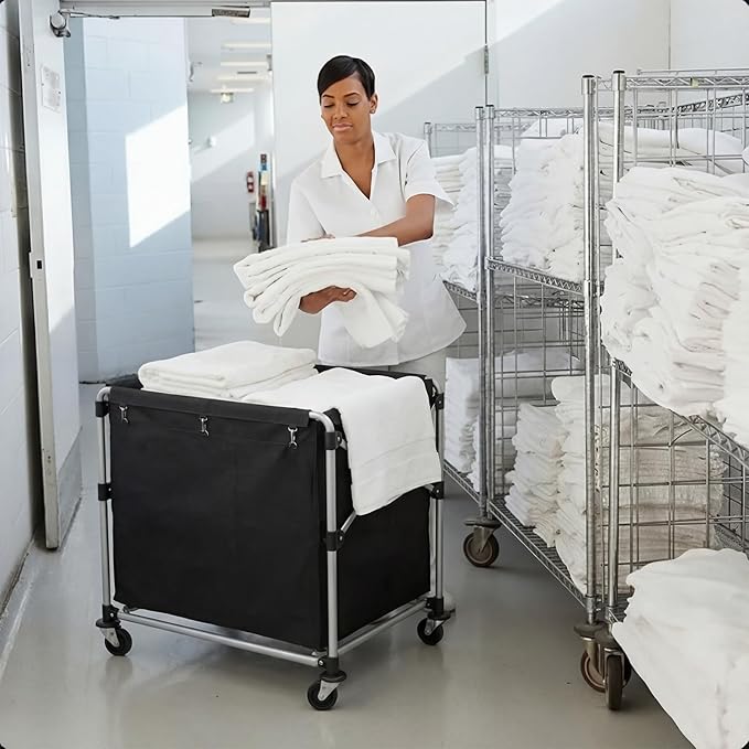 Sadnyy Replacement Liner Bag for Laundry Cart 31 x 22 x 27 inch Removable Waterproof Hamper Liner Bag Replacement for Rolling Washing Baskets Hotel Laundry Room Cleaning Service