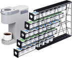 FlagShip 5-Tier Corner Coffee Pod Organizer for K Cup - 40 Capsules Metal Storage, Space-Saving Kitchen Countertop Rack Wall Mountable
