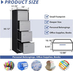 4 Drawer File Cabinet, Filing Cabinets for Home Office, Metal Vertical File Storage Cabinet with Lock, Locking File Cabinet for A4 Legal/Letter, 15" W x 17.7" D x 50.1" H, Assembly Required