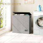 SOLEDI 160L Laundry Hamper 3 Section, Extra Large Laundry Hamper with Lid, Dirty Clothes Hamper with Sturdy Handle, Large Laundry Basket Organizer for Laundry Room, Bedroom, Hampers for Laundry