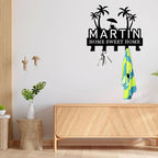 Personalized Palm Tree Key Holder for Wall, Custom Name Metal Key Rack, Wall Mounted Key Hanger for Entryway or Hallway, Decorative Keys Holder for Home, Housewarming Gift