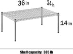 24" Deep x 36" Wide x 14" Height Wire Shelving Kit | 1-Tier | NSF Commercial Storage Rack Unit