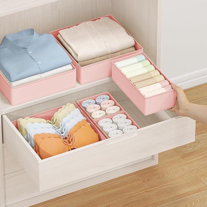 DIMJ Drawer Organizer Clothes Storage - 30 Pack Baby Dresser Organizer for Nursery, Small Fabric Closet Drawer Organizer Bins for Underwears Socks, Foldable Storage Dividers Organization for Bedroom