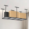 Garage Storage Rack 4x8 ft Overhead Ceiling Mounted Storage Racks Adjustable Garage Storage Organization of Heavy Duty Metal 600Lbs Weight Capacity