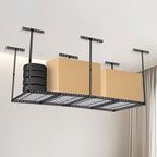 Garage Storage Rack 4x8 ft Overhead Ceiling Mounted Storage Racks Adjustable Garage Storage Organization of Heavy Duty Metal 600Lbs Weight Capacity