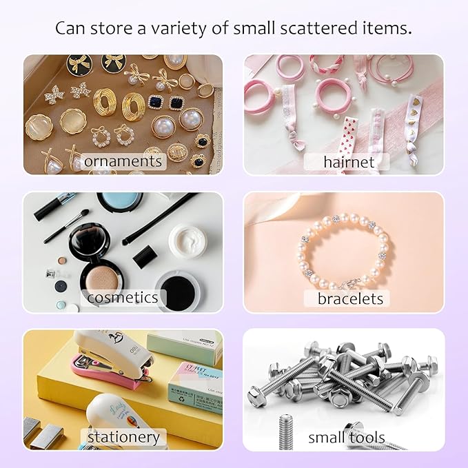 Mini Desk Drawer Organizer with 6 Clear Drawers - 7" x 3.9" x 4.7" Small Plastic Storage Box for Office, Classroom, Crafts, and Home Desktop Organization