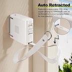 13.9 ft TPU Retractable Clothesline for Indoor & Outdoor – Heavy‑Duty Windproof Wall‑Mounted Drying Line with Separate Hanging Holes for Faster Drying, Ideal for Home, Balcony & Garden