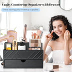 Hair Tool Organizer, Hair Dryer Holder with Drawer, Bathroom Countertop Organizer for Bathroom Accessories, Blow Dryer Organizer for Hair Styling Tools, Vanity Organizer for Bathroom, Vanity, Kitchen