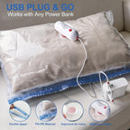VMstr Vacuum Seal Bags for Clothing Travel, Vacuum Storage Bags with USB Electric Pump, Compression Space Saver for Luggage Suitcase 6 Combo Bags + USB Pump