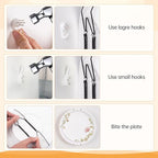 Bilillo 3-Piece Stainless Steel Wall Plate Hangers, 6/8/10 Inch Invisible Decorative Wire Plate Holders with 3 Pieces Wall Hooks for 5.5 to 10.5 Inch (Black)