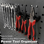 Double Sided Magnetic Tool Holder, 17 Inch Magnetic Screwdriver Holder Rack, Easy to Install Magnet Tool Organizer for Garage Storage, Workshop, Jobsite, Shed and Kitchen (2 Pack)
