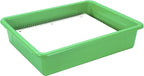 Storex Letter Size Flat Storage Tray – Organizer Bin with Non-Snap Lid for Classroom, Office and Home, Green, 5-Pack (62539A05C)