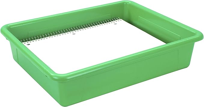 Storex Letter Size Flat Storage Tray – Organizer Bin with Non-Snap Lid for Classroom, Office and Home, Assorted Colors, 5-Pack (62534A05C)