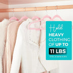 HOUSE DAY Premium Velvet Hangers 50 Pack Pink, Non-Slip Flocked Felt Hangers, Sturdy Clothes Hanger Heavy Duty Coat Hanger, Durable Slim for Closet Space Saving