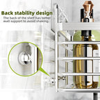 Yougai Shower Caddy, Shower Organizer with Soap Holder and Hooks, Rustproof Shower Shelves, No Drilling Bathroom Organizers and Storage, Wall-Mounted Kitchen & Home Decor (Silver)