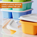 6 Pcs Bento Snack Containers, Reusable 4 Compartment Food Storage Container with Lids, Divided Lunchable Container, Freezer, Microwave & Dishwasher Safe (6 Color)