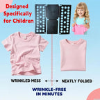 For Kids Ages 1–7 (Up to 48″/120cm) – Mini Kids Clothes Folding Board, Shirt Folder, Compact Laundry Organizer for Small Sizes, Portable Clothes Folder (Black)