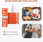 WiseBoy Laundry Bag, 23.6x35 inch Oversized Laundry Bags, Travel Laundry Bag Dirty Clothes Organizer, Nylon Wet Dry Storage Bag for College Dorm, Camping, Caravan, Orange