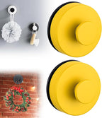 Suction Cup Hooks for Wreaths on Glass, 2025 New No Drill Suction Cup Hooks for Shower, Wreath Hanger Holder for Front Door, Upgraded Towel Hooks for Window Bathroom Mirrors (2, Yellow)