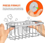 SunnyPoint NeverRust Deluxe Kitchen & Bathroom Sink Sponge Holder Organizer with Adhesive Mount - Additional Suction Cup Included – Sponge & Brush NOT Included – 7.4 x 3.3 x 2.75 Inch, BLK (Pack of 2)