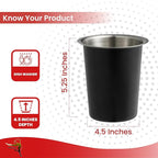 Stainless Steel Solid Flatware Utensils Holder, Caddy, Crock, Cylinder Cutlery Organizer for Kitchen Countertop (Matte Black)