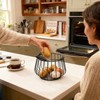 Wire Egg Basket for Gathering Fresh Eggs 24 Capacity Vintage Chicken Coop Basket with Handle for Farmhouse Kitchen Countertop and Rustic Easter Egg Display