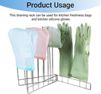 Bottle Drying Rack,Kitchen Glove Holder, Stainless Steel Gloves Drying Rack,Baby Bottle Dryer Rack,Plastic Bag Drying Rack,Rubber Glove Drying Rack for Dishwashing